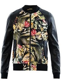 Ami Floral-print And Leather Bomber Jacket 188416