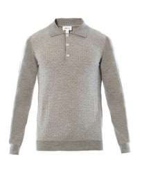 Brioni Wool And Silk-blend Polo Top 181448
