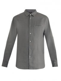 John Varvatos Roll Sleeve Linen Shirt 153120