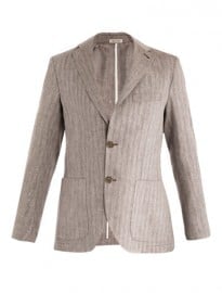 Mr Rick Tailor Herringbone Single-breasted Linen Jacket 148380