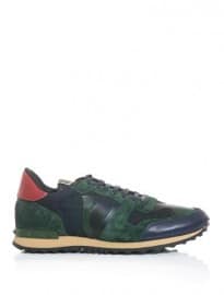 Valentino Nylon Suede And Leather Camo Trainers 157698