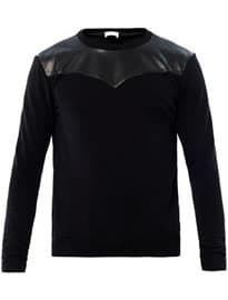 Saint Laurent Leather Panel Sweatshirt 185532