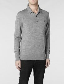 Allsaints Mode Merino Long Sleeved Polo