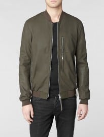 Allsaints Sonar Leather Bomber Jacket