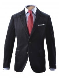 Navy Baby Cord Slim Fit Jacket