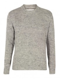 Our Legacy Plain Round Neck Grey Melange Knit