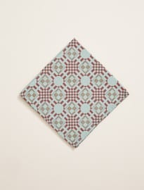 Marwood Floor Tiles Pocket Square- Mint Dust And Red