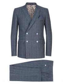 Ted Baker Endurance Pierz Checked Linen Double Breasted Suit