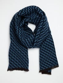 Marwood Large Staircase Scarf- Navy And Teal