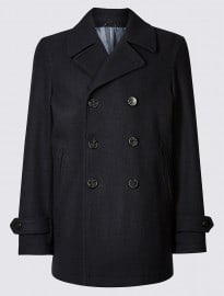 M&s Collection Wool Blend Peacoat