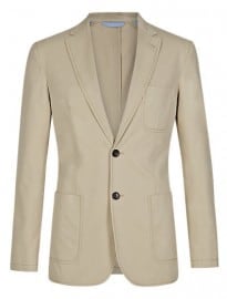 M&s Collection Pure Cotton Slim Fit Washed 2 Button Jacket