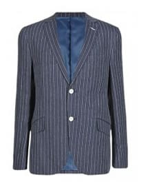 M&s Collection Luxury New Linen Rich Tailored Fit 2 Button Striped Jacket