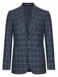 Wool Rich 2 Button Tailored Fit Check Jacket