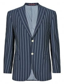 Blue Harbour Notch Lapel 2 Button Striped Jacket With Wool