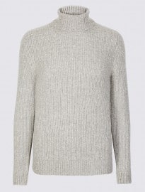 M&s Collection Supersoft Roll Neck Jumper With Wool