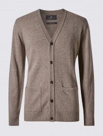 M&s Collection Pure Lambswool Cardigan
