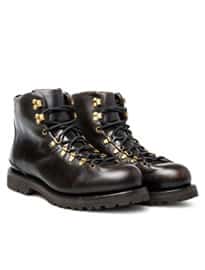 Used Effect Leather High-laced Boots /buttero