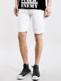 Topman White Skinny Fit Denim Shorts