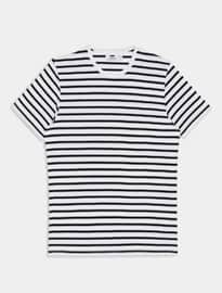 Topman White And Navy Striped T-shirt