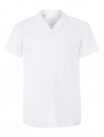 Topman Selected Homme White Revere Collar Short Sleeve Shirt