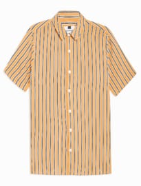 Topman Yellow And White Stripe Slim Fit Shirt