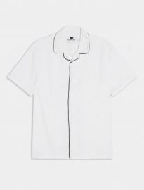 Topman Piped Seersucker Revere Shirt