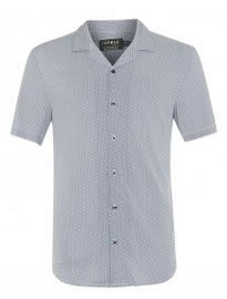 Topman Multicoloured Geo Print Revere Viscose Short Sleeve Shirt