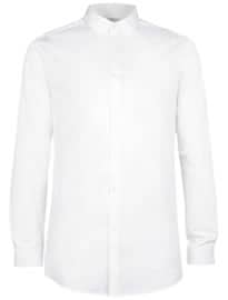Topman Premium White Longline Long Sleeve Smart Shirt