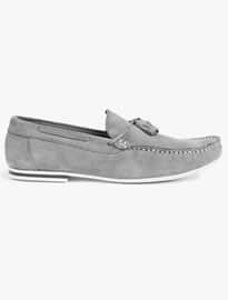 Topman Grey Suede Tassle Loafers