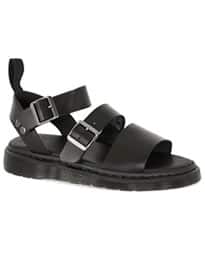 Topman Dr Martens Black Leather Gryphon Sandals