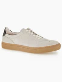 Topman Grey Leather And Suede Retro Trainers