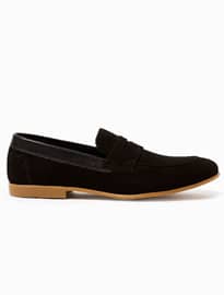 Topman Black Faux Suede Prince Penny Loafers