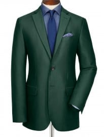 Green Oxford Unstructured Slim Fit Jacket