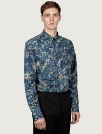 Acne Men?s Isherwood Marble Print Shirt