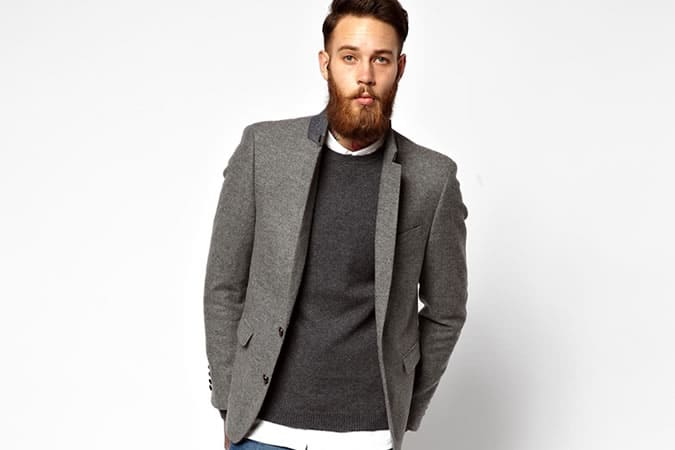 Slim Fit Blazer In Tweed
