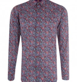 Liberty London Collections Navy Emma And Georgina Print Cotton Shirt