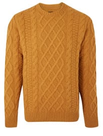 Barbour Mustard Cable Knit Jumper
