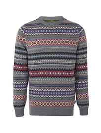 Barbour Grey Caister Fairisle Knit Jumper