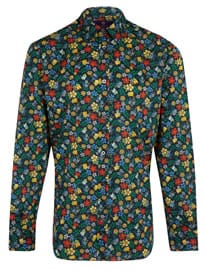 Liberty Print Navy Edenham Print Cotton Shirt