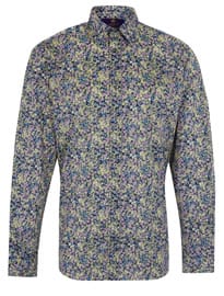 Liberty Print Purple Wiltshire Print Cotton Shirt