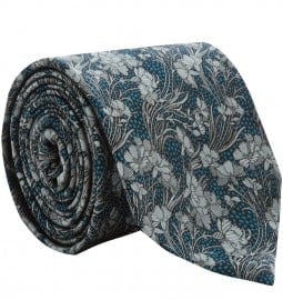 Liberty Print Grey Cranston Print Silk Tie