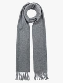Johnstons Of Elgin Light Grey Woven Cashmere Scarf