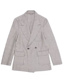 Double Breasted Urquhart Check Shirt Jacket
