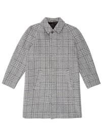Raglan Car Coat - Grey/navy Tweed