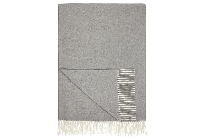 John Lewis Croft Collection Cashmere Throw, Grey