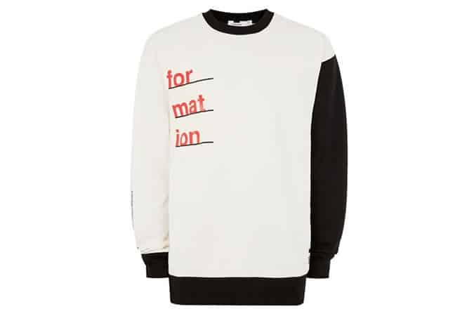 Topman White & Black Printed Sweatshirt