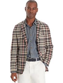 Cambridge Fit Three-button Madras Sack Sport Coat