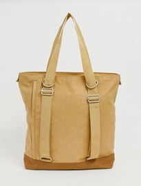 Asos White Tote Backpack Hybrid In Nylon