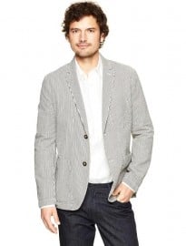 Seersucker Striped Blazer