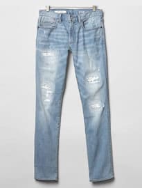 Gap 1969 Skinny Fit Jeans Bleached Light Repair